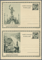 GA Belgien - Ganzsachen: 1934, Pictorial Card 50c. + 25c. Dark Green, Vertical Pair "Antwerpen"-"Dinant", Each Wi - Altri & Non Classificati