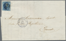 Br Belgien - Stempel: 1856, Scarce Point Cancellation With Number "24" (BRUXELLES) On Folded Letter Franked With - Altri & Non Classificati