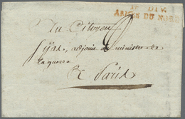 Br Belgien - Französische Armeepost: 1794, "1 RE DIV. ARMÉE DU NORD", Double Line In Red On Folded Cover To Paris - Other & Unclassified