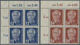 **/ DDR: 1950, Freimarken W. Pieck Als Postfrischer 4-er Block-Satz Aus Der L.o. Bogenecke. - Altri & Non Classificati