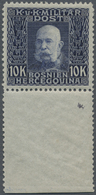 ** Bosnien Und Herzegowina (Österreich 1879/1918): 1914, Franz Joseph 10 Kr. Violettblau Auf Grau Vom Unteren Bog - Bosnia Erzegovina
