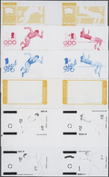 ** Thematik: Olympische Spiele / Olympic Games: 1971, GREAT OLYMPIC CHAMPIONS - 8 Items; Ajman, Progressive Plate Proofs - Other & Unclassified