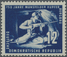 ** DDR: 1950, 12 Pfg. Mansfeld In Der Seltenen Farbe „dunkelviolettultramarin” Tadellos Postfrisch. Fot - Andere & Zonder Classificatie