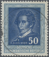 O DDR: 1952, 50 Pfg. C. M. Von Weber Mit Der Seltenen Wasserzeichenvariante DDR Und Posthorn Senkrecht - Other & Unclassified
