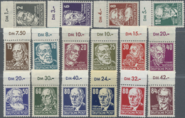 ** DDR: 1952-1953, Freimarken: Köpfe II, Komplett Inklusive 80 Pf Lack, Dabei 327 Z XII, 328 Va XII, 32 - Autres & Non Classés