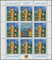 ** Bosnien Und Herzegowina - Serbische Republik: 2000, Europa, Both Issues In Little Sheets Of 8 Stamps Each, 10 - Bosnia Erzegovina