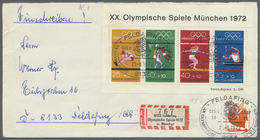 Br Thematik: Olympische Spiele / Olympic Games: 1972, BRD Für München. Lot Mit 1 R-Brief Mit Sonder-R-Zettel "Feldafing" - Other & Unclassified