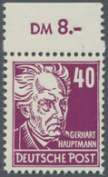 ** DDR: 1953, Persönlichkeiten 40 Pf Hauptmann Auf Gestrichenem Papier Mit Wasserzeichen "DDR Und Posth - Altri & Non Classificati