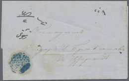 Br Bulgarien - Vorphilatelie: 1860, Folded Envelope From Zishtovi To Constantinople With All Arabic Blue "ÜCRETI - ...-1879 Préphilatélie
