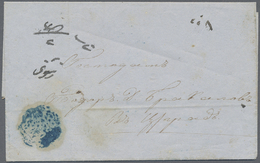 Br Bulgarien - Vorphilatelie: 1860, Folded Envelope From Zishtovi To Constantinople With All Arabic Blue "ÜCRETI - ...-1879 Prefilatelia