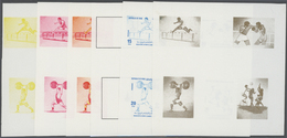 ** Thematik: Olympische Spiele / Olympic Games: 1980, MOSCOW '80 - 6 Items; Irak, Collective, Progressive Plate Proofs F - Other & Unclassified