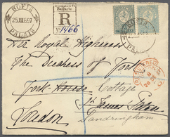 Br Bulgarien: 1897. Registered Envelope From The Royal Palace, Sofia On Palace Envelope With Wax Seals Addressed - Storia Postale