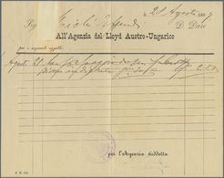 Br Bulgarien - Stempel: 1887 "AGENZIE DEL LLOYD AUSTRO-HUNGARICO VARNA" Violetter Siegelstempel Mit Anker Auf Fra - Other & Unclassified