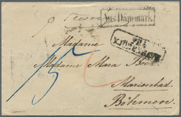 Br Dänemark - Vorphilatelie: 1854/55: "FRA KJOBENHAVN" Ra2 Und "Aus Dänemark" Ra1 Zusammen Auf Kleinem Couvert üb - ...-1851 Prephilately