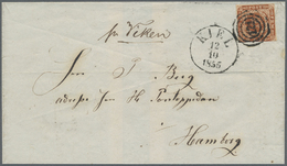 Br Dänemark: 1855, 4s. Reddish Brown, Fresh Colur, Touched To Full Margins, On Ship Letter "p. Vicken", Oblit. Up - Lettres & Documents