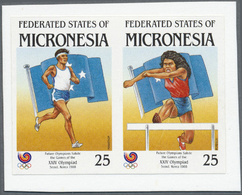Thematik: Olympische Spiele / Olympic Games: 1988, Micronesia. Imperforate Proof In Issued Colors For The 25c Se-tenant - Other & Unclassified