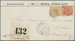 Br Dänemark: 1864, 4 Sk. Red And 8 Sk. Yellow-brown On Fresh Money-letter Sent From "KJOBENHAVN 14/7 1869" Freden - Covers & Documents