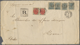 Br Dänemark: 1884, Einschreiben Der 4. (!) Gewichtsstufe Von Kopenhagen Nach Rom. Umschlag 24x13,5 Cm, Leichte Be - Storia Postale