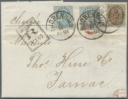 Br Dänemark: 1887. Registered Envelope Addressed To France Bearing Yvert 26, 16o Grey And Brown And Yvert 37, 20o - Covers & Documents