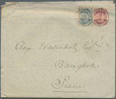 Br Dänemark: 1890, 10 Öre And 20 Öre Tied With Cds "Horsholm" On Letter To Bangkok/Siam. Transit Mark Brindisi An - Storia Postale