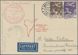Br/ Dänemark: 1932, Karte Mit 15 Øre Und 1 Kr. Luftpostmarken Ab KOPENHAGEN 30.4.32 Mit Anschlußflug Berlin-Friedr - Covers & Documents
