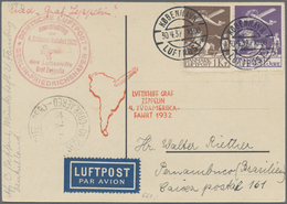 Br/ Dänemark: 1932, Karte Mit 15 Øre Und 1 Kr. Luftpostmarken Ab KOPENHAGEN 30.4.32 Mit Anschlußflug Berlin-Friedr - Lettres & Documents