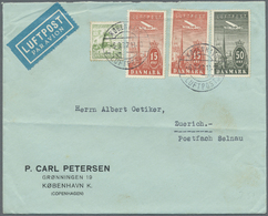 Br Dänemark: 1934, 6 Airmail Covers Mostly From Copenhagen To France, Switzerland, CSR - Covers & Documents