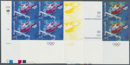 ** Thematik: Olympische Spiele / Olympic Games: 1996, UN Vienna. Progressive Proofs (8 Phases) In Corner Blocks Of 4 For - Other & Unclassified