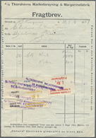 Br Dänemark - Färöer: 1937, Freight Bill ('Fragtbrev') Bearing Six Mostly Different 'freight Stamps' Incl. Differ - Féroé (Iles)