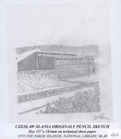 (*) Dänemark - Färöer: 1978, National Library, Original Pencil Sketch On Technical Sheet Paper With Signature Czes - Faroe Islands