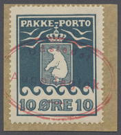 Brrst Dänemark - Grönländisches Handelskontor: 1931, 10 Öre Auf Briefstück Mit Rotem Ovalstempel "Udstedet Augpilakt - Other & Unclassified