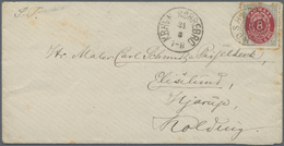 Br Dänemark - Stempel: BRØNDSHØI: 1880 (ca.), 8öre Grey/red Single Use On Small Cover Cancelled With Star Cancel - Macchine Per Obliterare (EMA)