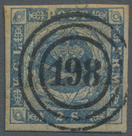 O Dänemark - Stempel: "198" - "Copenhagen - Stettin", Very Clear Strike On 2 Sk. Blue With Imperfections, But Ex - Machines à Affranchir (EMA)