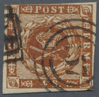 O Dänemark - Stempel: "KALTENKIRCHEN", 1858, 4 S. Braun Mit Wz 1 Y Verwendet In Kaltenkirchen. Kurzbefund Carl A - Franking Machines (EMA)