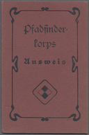 Thematik: Pfadfinder / Boy Scouts: Dokument Pfadfinder Korps Ausweis 1.WK Nachlass Des In Belgien Eingesetzten Pfadfinde - Other & Unclassified