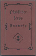 Thematik: Pfadfinder / Boy Scouts: Dokument Pfadfinder Korps Ausweis 1.WK Nachlass Des In Belgien Eingesetzten Pfadfinde - Altri & Non Classificati