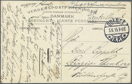 Dänemark - Stempel: 1915, Pisture Card Sent As POW Post Free Of Charge With "ODENSE *JB.P.E*" Postmark To Germ - Franking Machines (EMA)