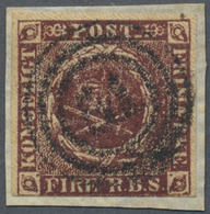 Brrst Dänemark - Stempel: 1851, 4 S. Rotbraun Auf Briefstück Mit Stempel "81" - Franking Machines (EMA)