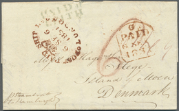 Br Dänemark - Besonderheiten: 1831, Ship Letter "Paid Leith" Per Steamer To Hamburg With Red Crowned Oval "SHIP L - Autres & Non Classés