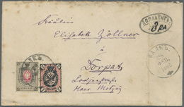 Br Estland: 1882. Envelope (folds,stains) Addressed To Dorpat, Estonia Bearing Russia Yvert 18, 2k Blacklrose And - Estonia