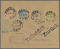 Br Estland: 1919: Registered Letter To München, Germany. 5 , 15, 25 And 70 Kop All Tied By Kyrillic "REVAL" Doubl - Estonia
