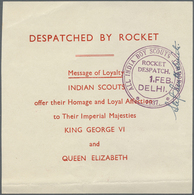 Br Thematik: Pfadfinder / Boy Scouts: 1937, Indien Lot Von 4 Belegen "Despatched By Rocket - All India Boy Scouts" Conce - Altri & Non Classificati