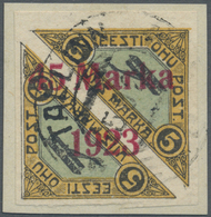 Brrst Estland: 1923, Airmail 45 M. With Ovprint Type II (second Edition) On Piece, Fine, Signed Double By Mikulski - Estonia