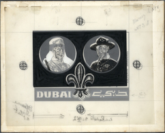 Thematik: Pfadfinder / Boy Scouts: 1964, Dubai. Artist's Layout Drawing For The Issue ELEVENTH JAMBOREE, ATHENS Showing - Altri & Non Classificati