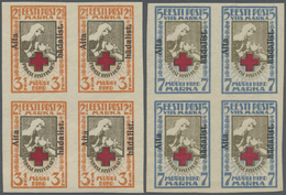 **/ Estland: 1923, Wohlfahrtsausgabe 'Rotes Kreuz' 2½ M Und 7 M Mit Aufdruck 'Aita Hädalist', In GESCHNITTENEN Pos - Estonia