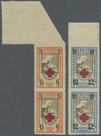 **/* Estland: 1926, Red Cross 5 /6 M. On 2 1/2 /3 1/2 M. And 10/12 M. On 5/7 M. Horizontal Imperforated, Two Vertic - Estonia