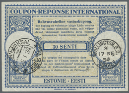 GA Estland - Ganzsachen: 1934, Eesti International Reply Coupon IRC "30 Senti" Muster London With Canc. "TALLINN - Estonia