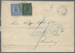Br Finnland: 1872, 8 P Schwarz/grün Und 20 P Blau Auf Faltbriefhülle Entwertet Mit Blauem K1 "WIBORG" Nach Hambur - Covers & Documents