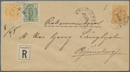 GA Finnland: 1890 GSU 20 P. Mit Zus.-Frank. 5 + 20 P. Als R.-Brief Von "KRISTINESTAD" Nach Bjorneborg, Kleiner R. - Covers & Documents