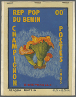 Thematik: Pilze / Mushrooms: 1985, Benin. Artwork For A Value Of The MUSHROOMS Series Showing A Non-issued Design "Canth - Champignons